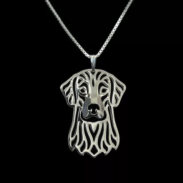 ❤️ Halskette mit Anhänger Flat-Coated Retriever, Hundekopf, Necklace, pendant H1