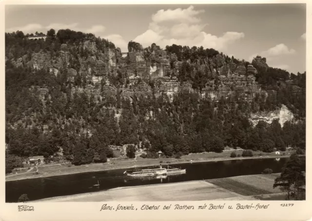 AK Elbedampfer DRESDEN um 1955 in Kurort Rathen, Foto Hahn