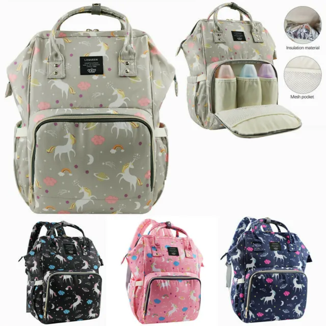 LEQUEEN Baby Diaper Bag Backpack Baby Nappy Bag Mommy Maternity Backpack 4Colors