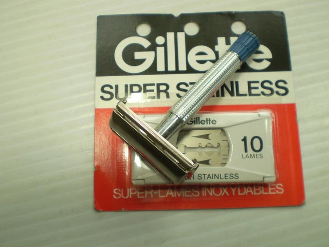 Vintage Gillette Blue Tip Razor  Aluminum Handle.   'Shave Ready'