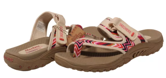 Skechers Reggae - Zig Swag Womens Toe Loop Sandal Natural US Size 7