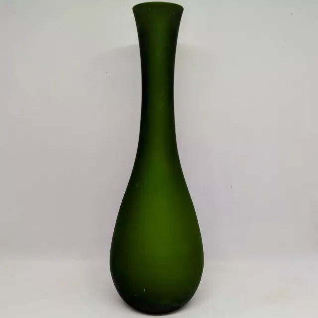 Vintage Pottery Barn Light Green Encased By Dark Green Glass Tall  Vase