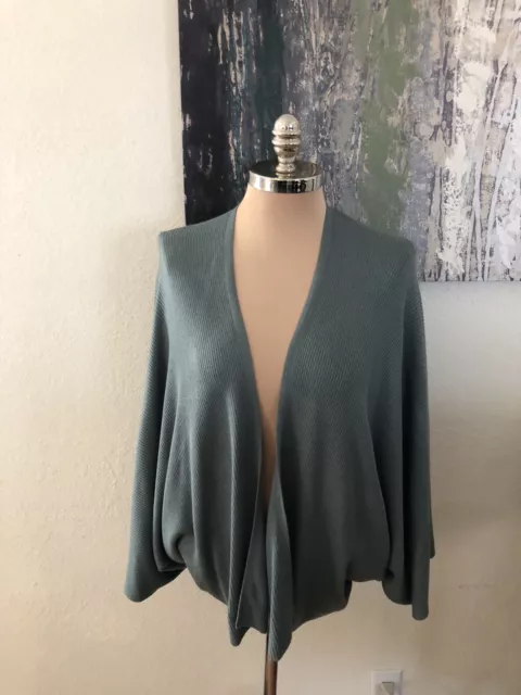 Lululemon Cashlu Knit Textured Wrap Open Cardigan Slouchy Sweater Green Sage OS