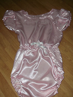 ABDL SISSY ALL-IN-ONE PINK SATIN ROMPER SUIT 42