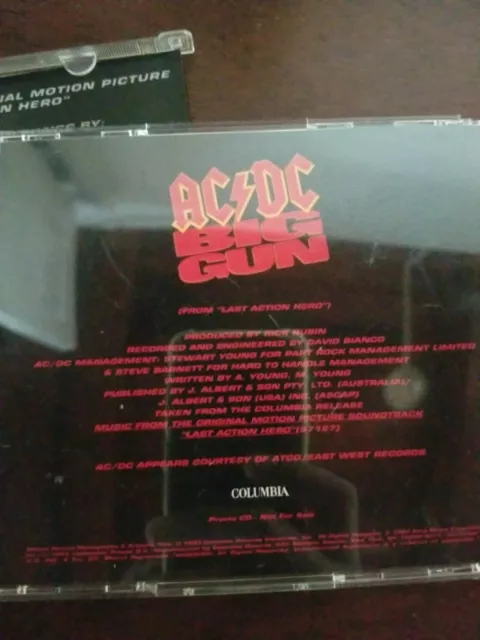 AC/DC Big Gun CD Single From Last Action Hero Soundtrack Promo Rock Music Movie 2