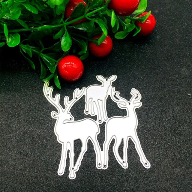 MEJOSER 3PCS Dies De Découpe Noël - Renne, Maison, Arbre - Scrapbooking Et Cartes