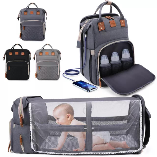 3 in 1 Baby Diaper Bags Diaper Backpack with Changing Station for Baby Boy Girl