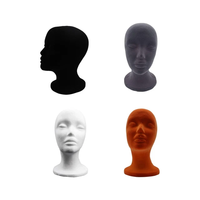 Tête de Mannequin Modèle Flocage Mousse Base Ronde Polyvalent pour Chapeau