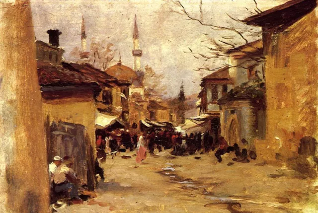 Oil painting impression cityscape Arab-Street-Scene-John-Singer-Sargent canvas