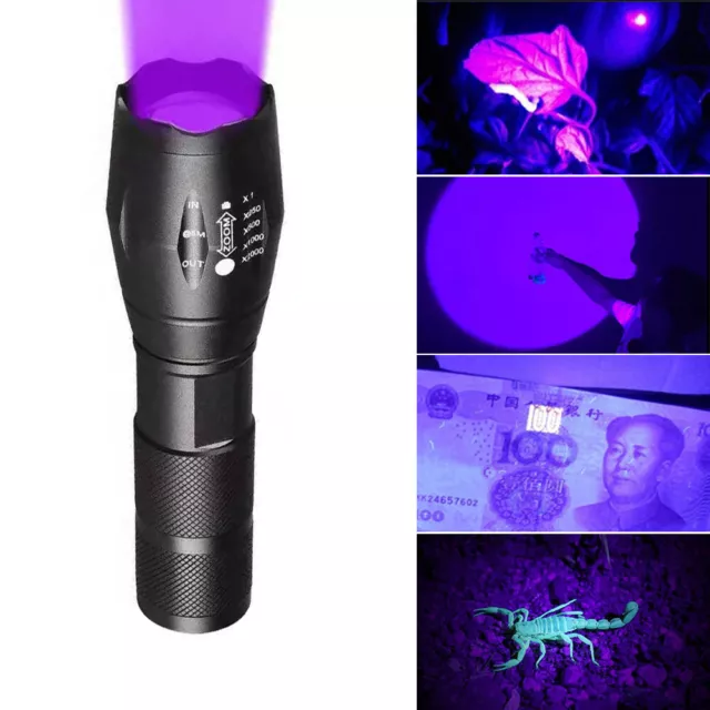 Super Bright 120000lm UV lampe torche Ultra Violet Flashlight Blacklight Light