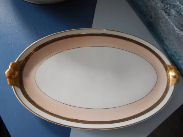Plat à gâteaux porcelaine limoges avec dorure art déco