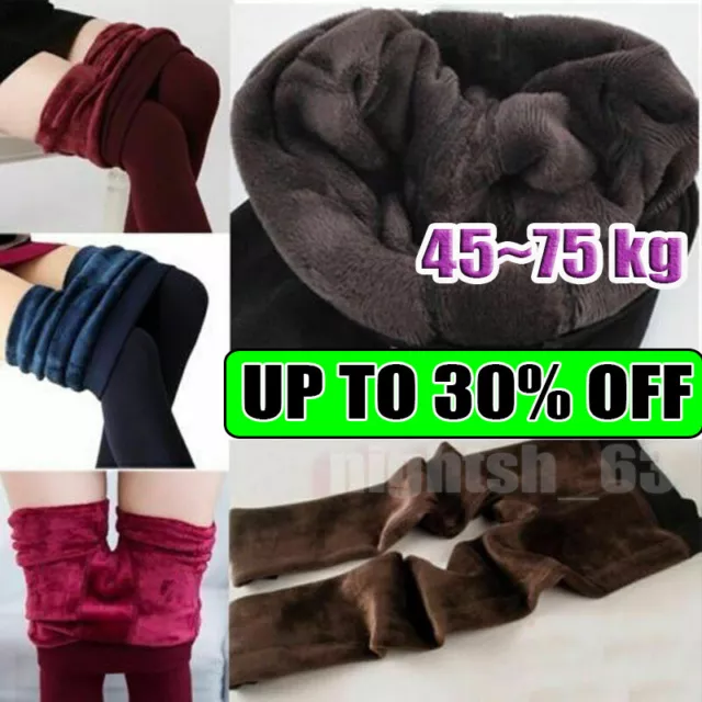 Womens Winter Warm Thick Fleece Lined Thermal Pants Stretchy