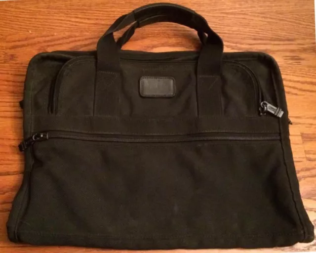 TUMI Alpha Slim Black Portfolio Laptop Case Briefcase Ballistic Nylon 207D3