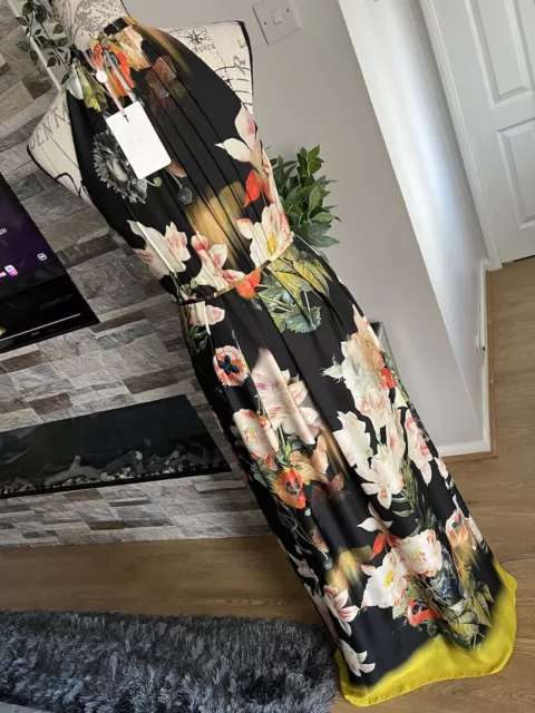 Ted Baker Aaise Opulent Bloom Print Halter Maxi Dress Size 2 UK10 Rare!