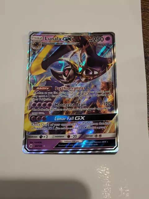 Lunala GX 66/149 - Ultra Rare Full Holo Sun & Moon Pokemon Card - Near Mint