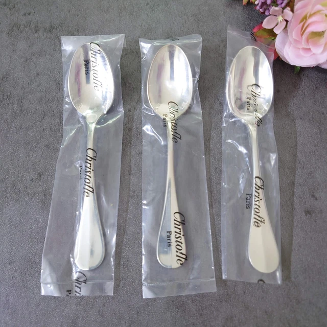Christofle Fidelio 3pcs Silverplate Flatware Coffee Spoon near MINT