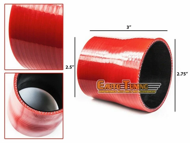 Red Silicone Hose Coupler 3.5" ID X 12" Long - 4-Ply For Turbo, Intake, Intercooler Pipes 1 thumbnail image