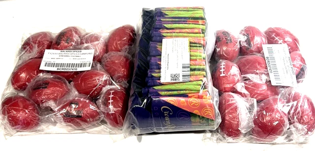 Crown Royal Koozies (30) & Bacardi Mini-Footballs (22)