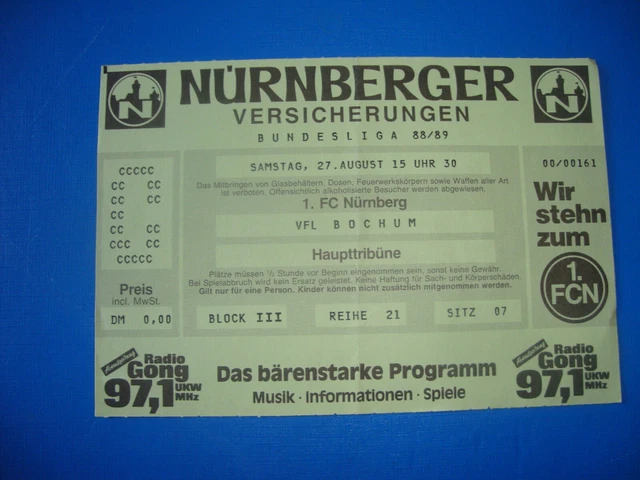Ticket De Collection Bayern Munich Vs 1. FC Nürnberg – Bundesliga 2012/13 (Occasion)