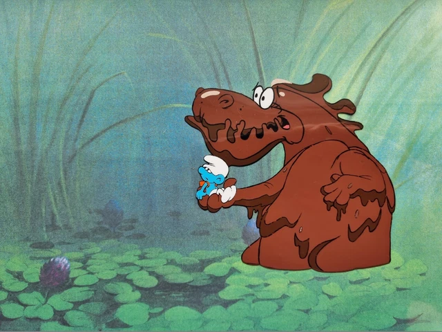 HANNA BARBERA VINTAGE Original 1980s TV SMURFS Animation Art Production ...