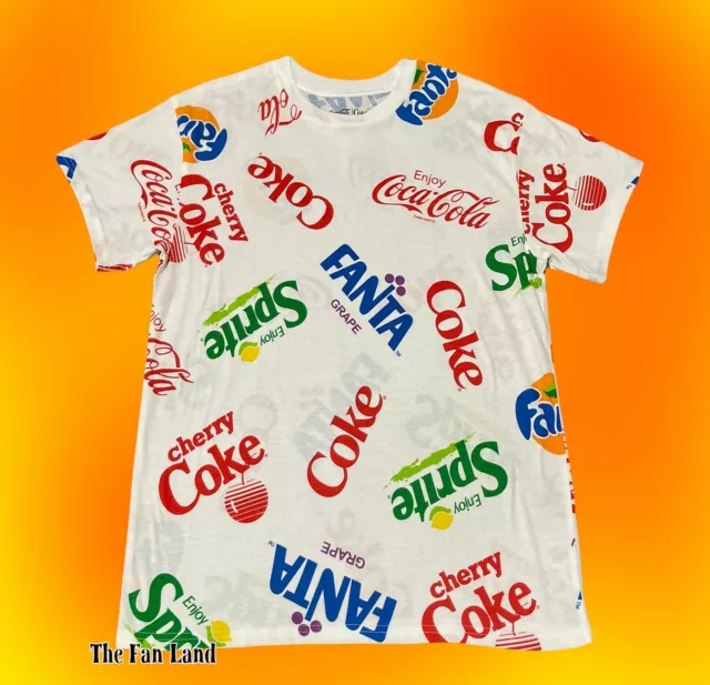 New Coca Cola Fanta Sprite All Over Vintage Classic Mens T-Shirt