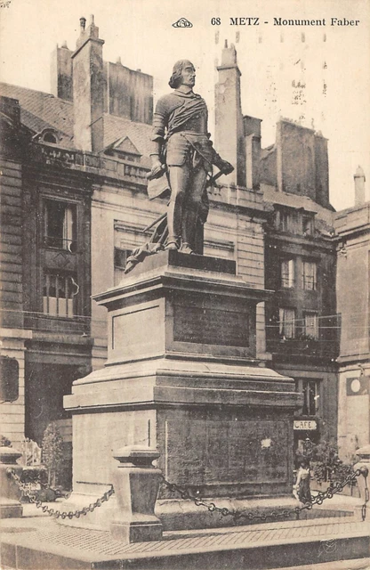 Cpa 57 Metz Monument Faber