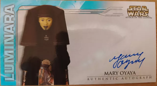 Topps Attack of the Clones Widevision 2002 Autograph Mary Oyaya Luminara Unduli
