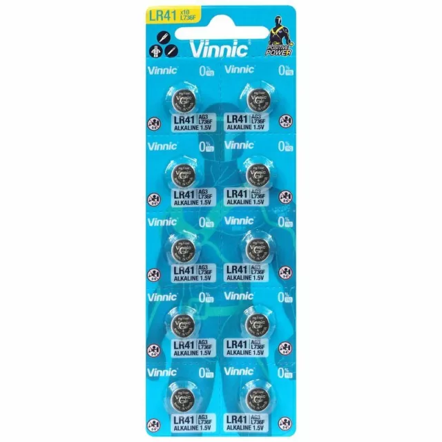 10 Stk Vinnic AG3 LR41 Batterien Knopf Zellen Knopfzellen G3 LR736 L736 LR4