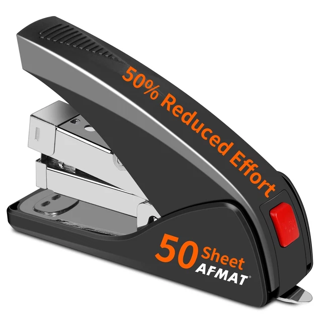 Stapler for Desk, 50 Sheet Effortless Stapler, Desktop Stapler Staple with On...