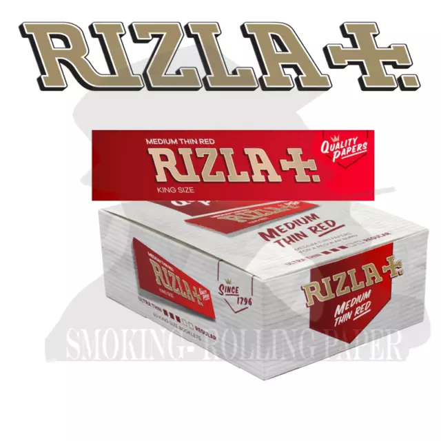 Rizla Rossa Lunghe Red KING SIZE Cartine Scatole Da 50 Libretti