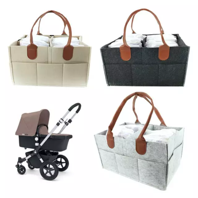 Felt Baby Diaper Caddy Nursery Storage Wipes Bag Nappy Container Organizer