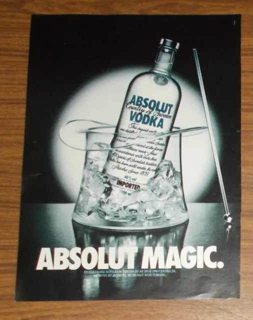 Seltene Werbung ABSOLUT VODKA - Absolut Magic 1989
