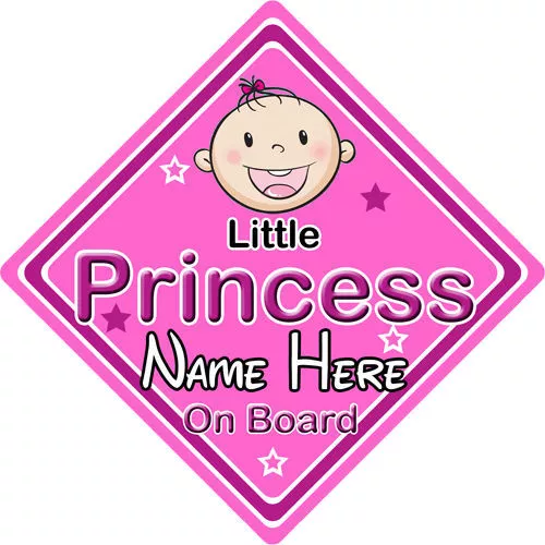 Baby On Board Car Sign ~ Little Princess On Board ~ P&P - Personalised