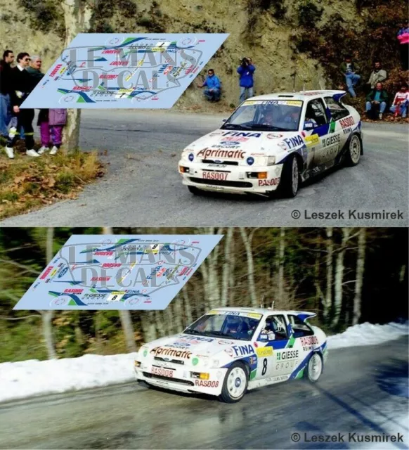 Aufkleber Ford Escort Cosworth Rallye Montecarlo 1995 1:32 1:43 1:24 1:18...