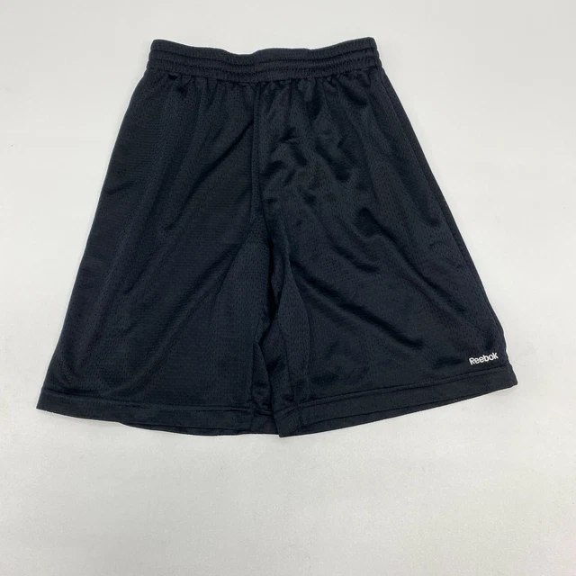 Reebok Activewear Shorts Youth Size Medium Black Drawstring Waistband Polyester