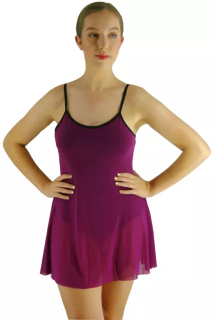 Purple Black Lyrical Ballet Modern Dance Leotard Mesh Dress Costume - 8 10 12 14 3