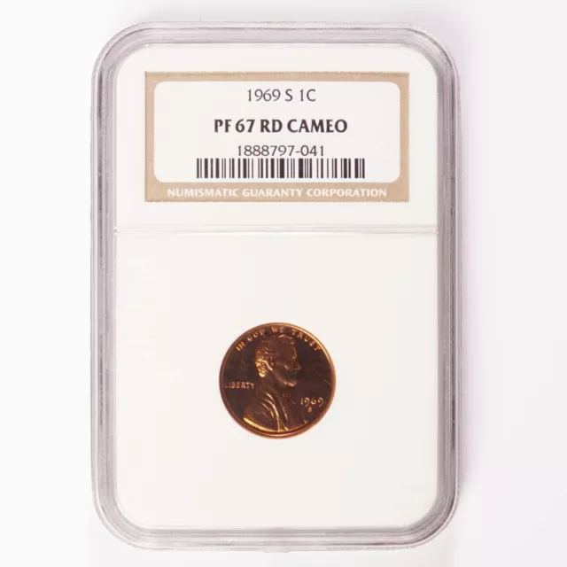 1969-S Lincoln Memorial Cent NGC PF 67 RD Cameo