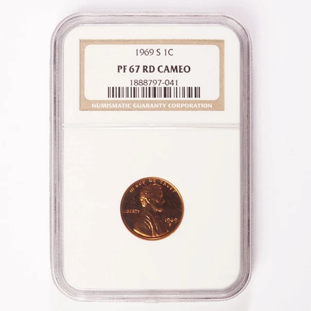 1969-S Lincoln Memorial Cent NGC PF 67 RD Cameo