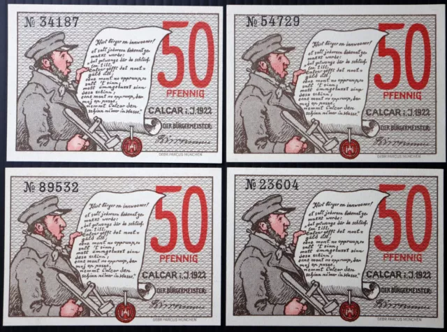 CALCAR 1922 "Historical Views" complete series German Notgeld