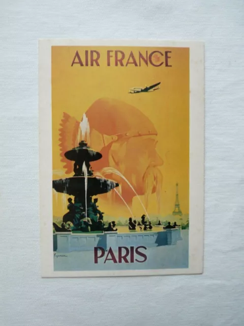 Une Carte Postale Reproduction Affiche Air France Paris