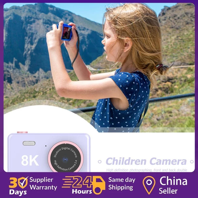 80MP 2.4 inch HD Screen Kids Digital Video Photo Camera with 32GB Card (Purple)