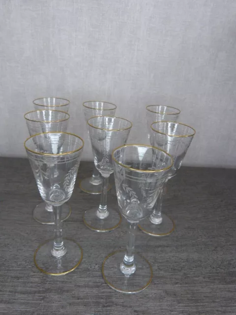 lot de huit verres a liqueur en cristal vintage (ch)