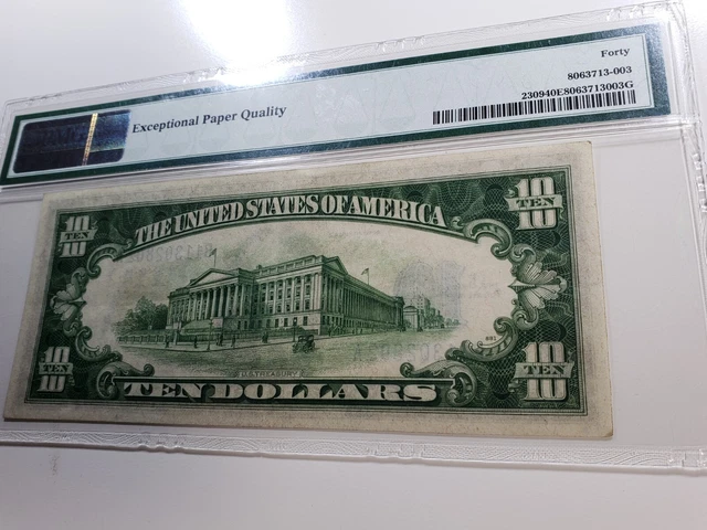 FR-2309 1934 A Series North Africa WWII $10 Silver Certificate *PMG 40 EPQ XF 6