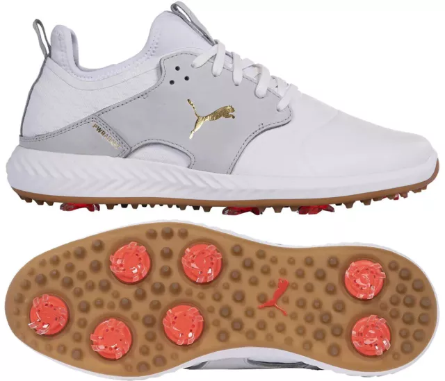 Puma Golf Ignite PWR Adapt Caged Crafted Golf Shoes -RRP£120 - White / High Rise