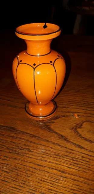 Michael Powolny - Loetz Wwe Klostermühle Vase Krug Art Deco orange Schwarz 1915