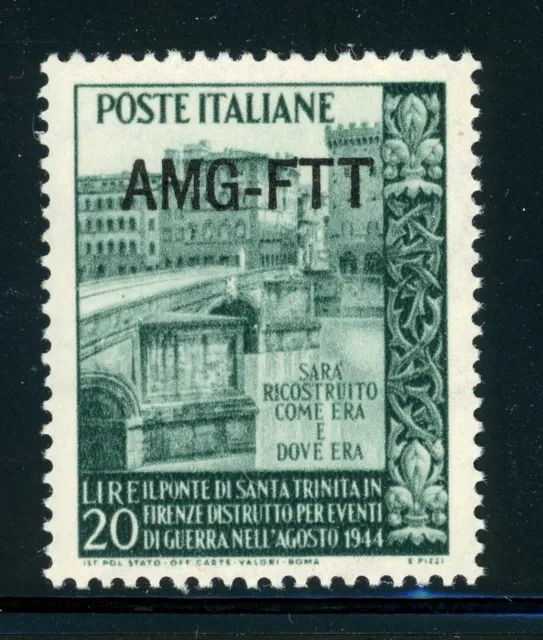 AMG-FTT Trieste MNH: Scott #55 20L Holy Trinity Bridge CV$8+