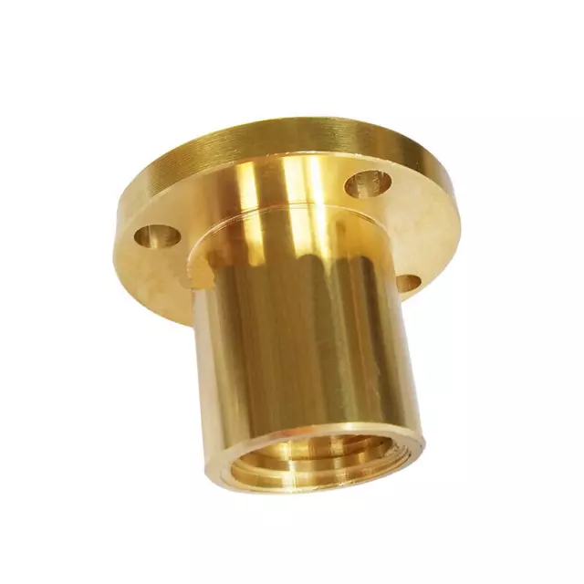 Brass Round Flange Lock Nut T8-T40 Pitch 1mm-8mm T-type lead screw Solid Brass