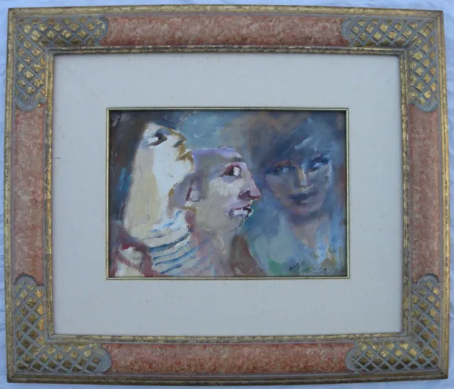 Mino MACCARI (Siena 1898–Roma 1989) Composizione di teste OLIO su TELA cm 25x35