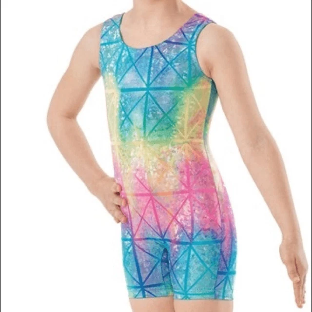 Wisseman Balera Dance Costume tie-dye tumbling gymnastics leotard LC large