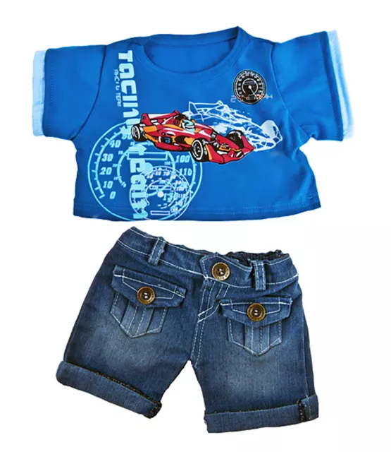 Cool Racecar Outfit Fits Most 14"-18" Build-a-bear and Make Your Own Stuffed Ani